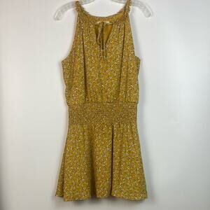 MIAMI TESSIE GOLDENROD FLORAL MINI DRESS SIZE SMALL
